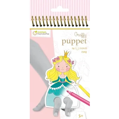 Imagen de Clairefontaine ES Avenue Mandarine graffy De &quot;diseño princesas Príncipes y color su propio Marionetas Dedo (Negro/Blanco)