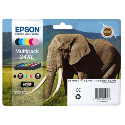 Imagen de Pack De Cartucho Tintas 6 Colores (cmyk, Pc Y Pm) Epson 24xl C13t24384011