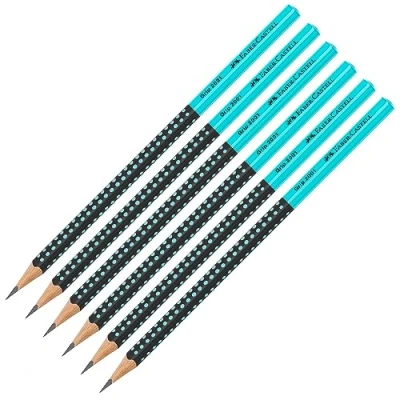 Imagen de FABER CASTELL 205084 Juego de lápices Grip 2001 Two Tone, 6 piezas, para niños y adultos