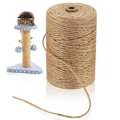 Imagen de Cuerda de Yute, 3mm x 200m Cáñamo Natural, Rollo Corde Yute para Embalaje, Decoración, Jardinería, Fotos, Regalos, Manualidades