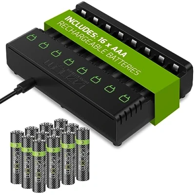Imagen de Venom Base de Carga batería Recargable más 16 Pilas AAA 800 mAh