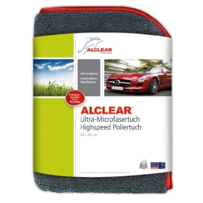Imagen de ALCLEAR 822203H Paño para abrillantar Highspeed,paño de microfibra coches,paño secado,extragrueso,suave y esponjoso,para el cuidado,la puesta a punto pulido coches,40 x 40 cm,gris