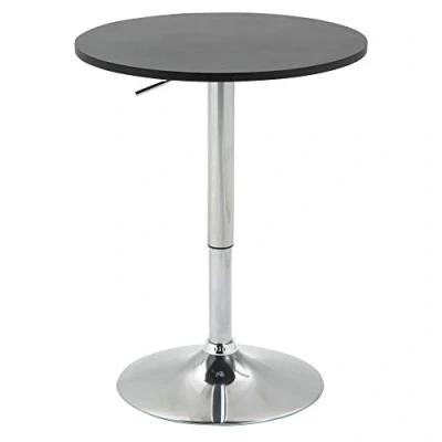 Imagen de HOMCOM Mesa de Bar Regulable en Altura con Base Redonda y Antideslizante para Cocina Comedor Ø60x69 93 cm Negro