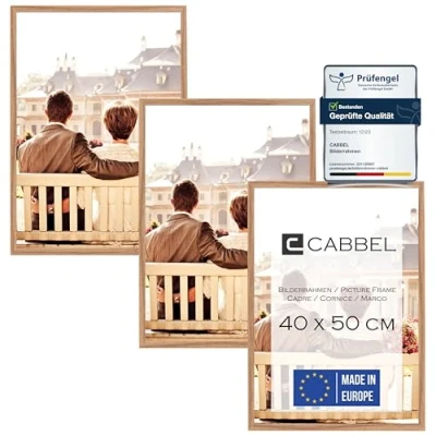 Imagen de CABBEL portarretratos (3 piezas) 40x50 cm Marco de madera MDF en Roble con plexiglás inastillable/Moderno