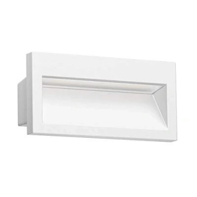 Imagen de ledscom.de Aplique empotrable LED NOLA, downlight para exteriores, IP54 mate, 140 x 70mm, blanco cálido, balcón, entrada de coches, carport, luz escalera, lámpara pared