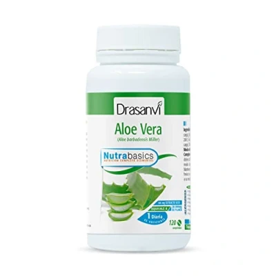 Imagen de DRASANVI Aloe Vera Vitaminas, Minerales y Aminoácidos Propiedades Antioxidantes Sistema Digestivo Prebiótico Natural para la Microbiota Intestinal 120 Comprimidos = Días