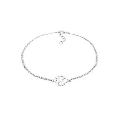Imagen de Elli Pulsera Mujer Dije de la Suerte en Forma Hoja Trébol Plata Ley 925