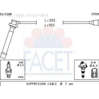 Imagen de FACET TYPE 1, 2 4.7013 Juego de Cables Encendido Made in Italy OE Equivalent SUZUKI: Jimny SUV, SWIFT 3, Ignis I