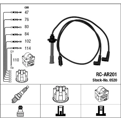 Imagen de Juego de cables encendido NGK 0520