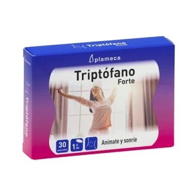 Imagen de PLAMECA Triptófano Forte, con Vitamina B9, B2 y Magnesio, Disminuye Cansancio Fatiga 30 Comprimidos
