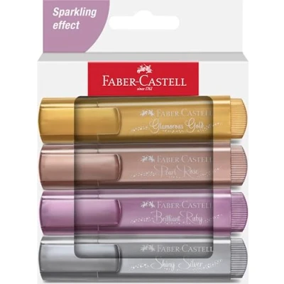 Imagen de Faber Castell 254674 Pack de 4 Subrayadores Textliner 46 Tonos Metallic Ancho Trazo 1 5 mm