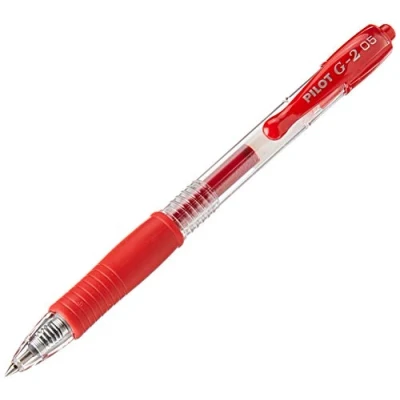 Imagen de PILOT G205 Bolígrafo de punta gel retráctil (0,5 mm, 12 unidades), color rojo