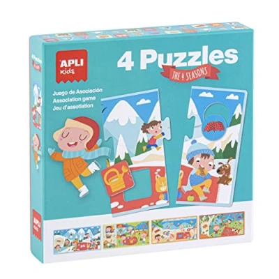 Imagen de APLI Kids 17895 4 Puzzles las estaciones, puzle infantil