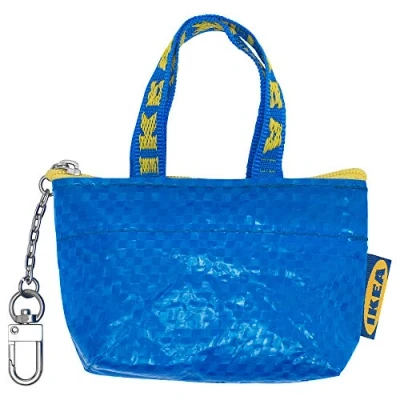Imagen de IKEA Monedero para llaves y monedas KNOLIG bolsa pequeña Azul con una cremallera (1 juego),