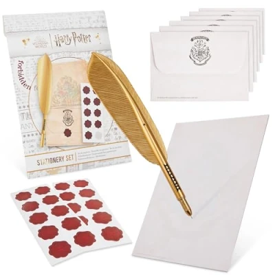 Imagen de Harry Potter Set de Cartas Escritura Papel, Sobres y Pluma Regalos Niños