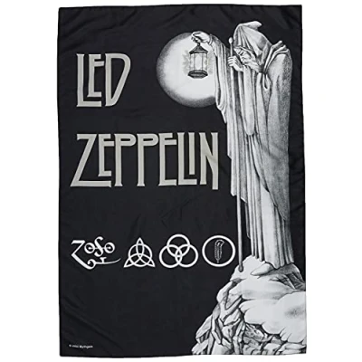 Imagen de Heart Rock Bandera LED Zeppelin Stairway de calidad italiana, materiales resistentes y colores vivos Fabricado en Italia [100% poliéster 110 x 75 cm]