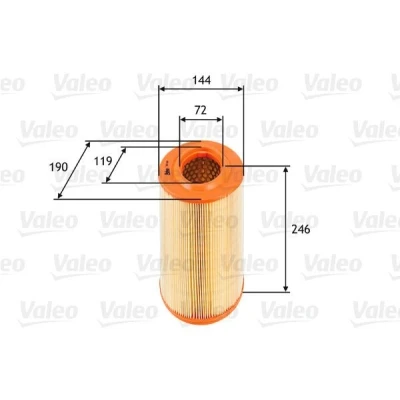 Imagen de VALEO 585669 Filtro de aire 246 187, 190 Cartucho filtrante ALFA ROMEO: Brera, 159 Sportwagon, Berlina