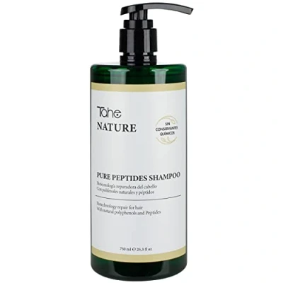 Imagen de Tahe Nature Champú sin sulfatos Pure Peptides con Biotecnología reparadora del cabello, 750 ml