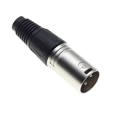Imagen de Keple Enchufe XLR De 3 Polos, Negro Macho para Micrófono Audio DMX, Adaptador Mellado, Conector Construcción Metálica con Carcasa Plástico
