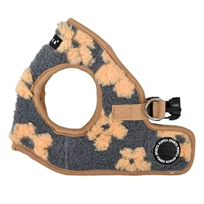 Imagen de Puppia, REN, Chaleco con arnés para Perro, diseño cálido Invierno Perros pequeños y medianos, Flores, Beis, S