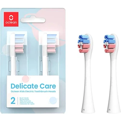 Imagen de Oclean Cabezales de repuesto para cepillo dientes niños, compatibles con todas las asas eléctricas Oclean, aprobado por la FDA (paquete 2) Blanco