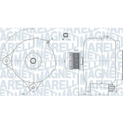 Imagen de MAGNETI MARELLI 063731876010 Alternador 14V 150A RENAULT: MEGANE 2, GRAND SCENIC NISSAN: Qashqai / Qashqai+2 I, MICRA 3