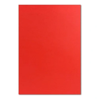 Imagen de FarbenFroh Lote de 50 hojas papel para manualidades, DIN A5, 240 g/m², 14,8 x 21 cm, rojo. cartulina fina, cuché, gruesa