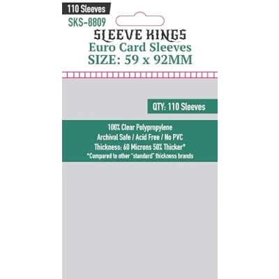 Imagen de Sleeve Kings Fundas para tarjetas europeas (59 x 92 mm), paquete de 110, 60 micras
