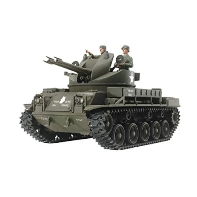 Imagen de Tamiya 35161 1:35 Tanque Flak Estadounidense M42 Duster Réplica Fiel al Original, modelismo, Kit de plástico, Hobby, Montaje, sin Pintar