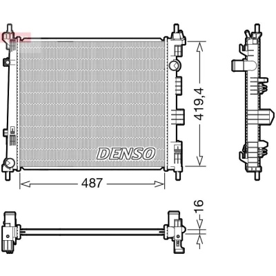 Imagen de DENSO DRM46069 Radiador, refrigeración del motor 487 437 16