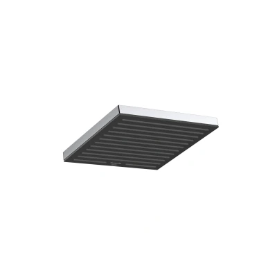 Imagen de hansgrohe Pulsify E, rociador de ducha ahorro agua 9 l/min (EcoSmart), fija rectangular, cabezal lluvia con 1 tipo chorro para conexión pared y techo, sistema antical, cromo