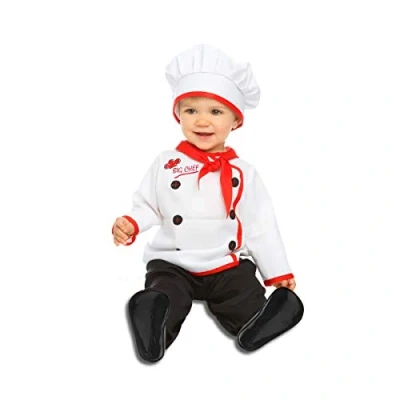 Imagen de My Other Me 204969 Disfraz de bebé cocinero, ajedrez, multicolor, 7 12 meses (Viving Costumes 204969)