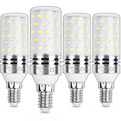 Imagen de HZSANUE E14 Bombillas Maíz LED 12W,Pequeño Tornillo Edison Bombilla, 6000K Blanco Frío, 1350LM, Incandescentes de 100W Equivalentes, No Regulable, Paquete 4