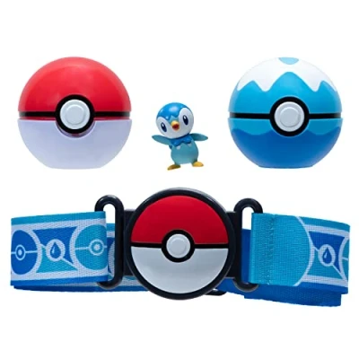 Imagen de Pokémon Clip &#039;N&#039; Go Poke Ball Cinturón Set (Poké &amp; Dive and Piplup) W12