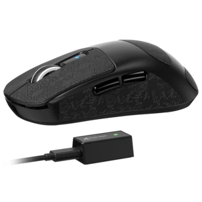 Imagen de ATTACK SHARK R6 Ratón inalámbrico para Juegos de 8 KHz, Superlight 42 g, MCU Nordic 52840, Sensor PixArt PAW3950MAX, BT/2,4 G/cableado, 42000DPI, Grip Tape, batería 250 mAh(Negro)