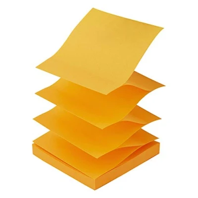 Imagen de D.RECT Notas en Zig Zag 76 x 76mm Adhesivas para Escribir Mensajes Ideal la Oficina, el Hogar y Escuela 100 Hojas Naranja