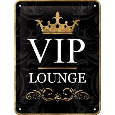Imagen de Nostalgic Art Cartel de chapa retro, VIP Lounge Idea regalo para personas especiales, metálico, Diseño vintage decoración, 15 x 20 cm