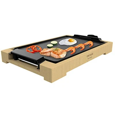 Imagen de Plancha de asar Cecotec Tasty&amp;Grill 2000 Bamboo, W, 37,5 x 24,5 cm, Estructura bambú, Negro