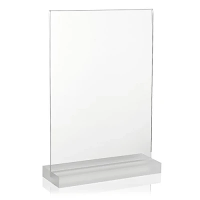 Imagen de PLEXIGLAS® Expositor de publicidad DIN A4 con base masiva y satinada, soporte en T