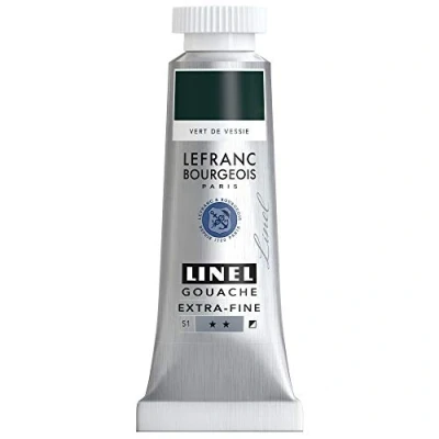 Imagen de Lefranc Bourgeois Linel Gouache Extra Fine Color, Verde de Vejiga, 14ml Tube Gouachefarbe