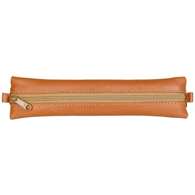 Imagen de Clairefontaine 77036C Collection Age Bag Estuche plano con elástico de piel cordero (20 x 4,5 cm), color marrón