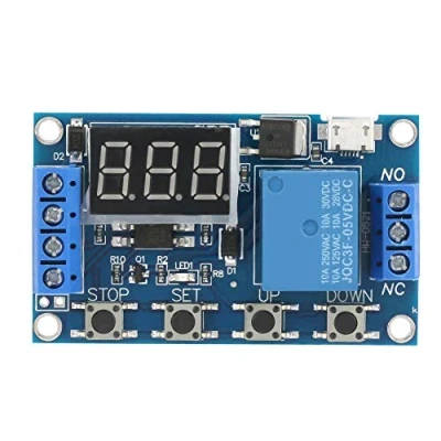 Imagen de DC 5 30V Pantalla LED Retardo de encendido/apagado Módulo relé Disparador Ciclo Temporizador Interruptor Compatible con fuente alimentación Micro USB 5.0V