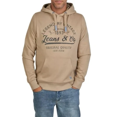 Imagen de riverso sudadera con capucha para hombre de corte regular RIVArmin, estampado Beige, verde, gris, azul, azul marino, negro, S, M, L, XL, XXL, 3XL, 4XL, 5XL, Cobblestone 4XL