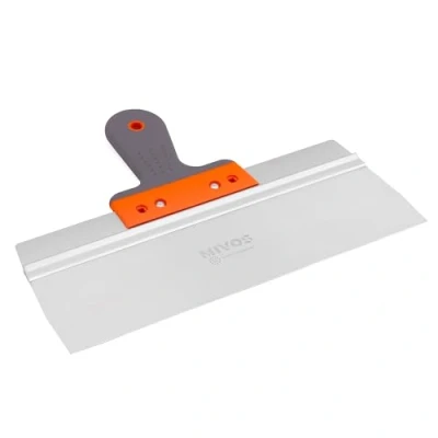 Imagen de Mivos Espátula profesional de superficie ancha acero inoxidable 350 x 90 mm para fachadas con hoja longitud alisadora mango suave Fabricado en la UE