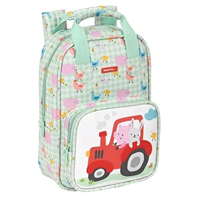 Imagen de Safta, Mochila Infantil Con Asas Facil Limpieza Preescolar Granja 20X28X8Cm Unisex niños, Mulicolor, Estándar