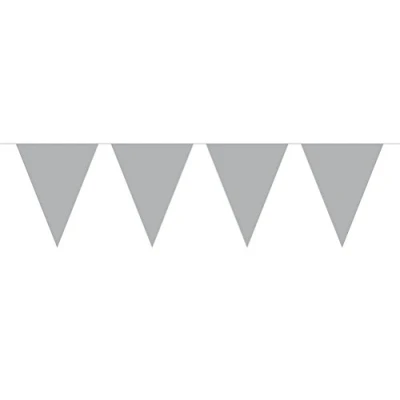 Imagen de Folat Línea De Banderas Color para Fiesta Decoración 10 Metros Plata