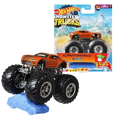 Imagen de Mattel Monster Trucks Hot Wheels 1:64 Die Cast Vehículos Coches, Vehículo: Camaro