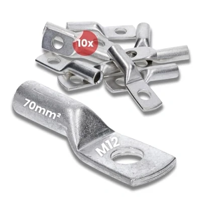 Imagen de Kalitec DR70 12 Terminales de cable presión (10 unidades, 70 mm², M12, conforme a DIN 46235, fabricado en Alemania)