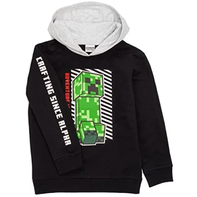Imagen de Minecraft Hoodie Boys Kids Game Creeper Black con Capucha Jersey 12 13 años