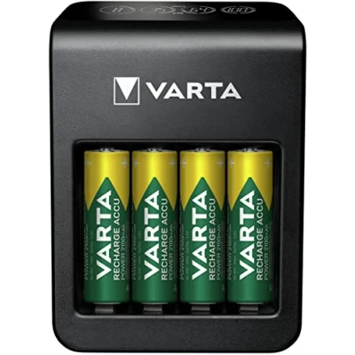 Imagen de VARTA cargador de Pilas, incl. 4X AA 2100mAh, para pilas AA/AAA/9V recargables y dispositivos USB, LCD Plug Charger+, carga a ranura única